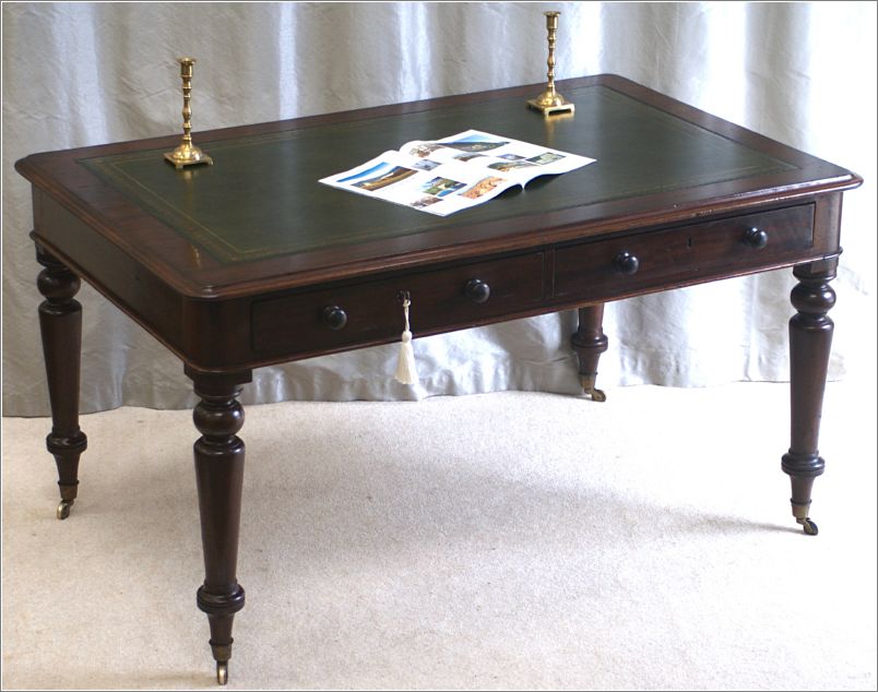 3048 Antique William IV Four Drawer Library Table (2)